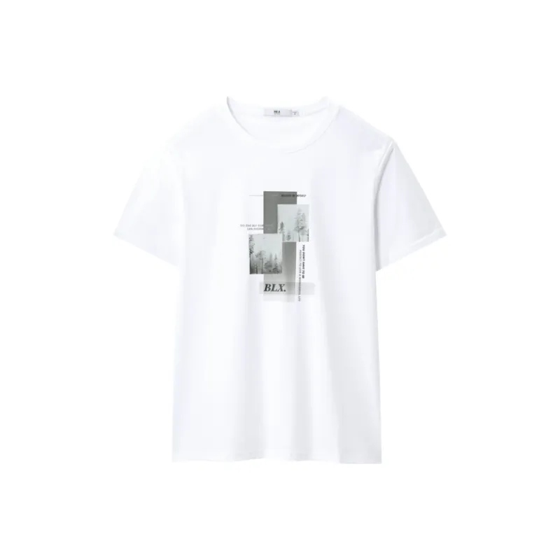 HLA T-Shirts Men Cooling Antibacterial-Ecru Pattern E3-0