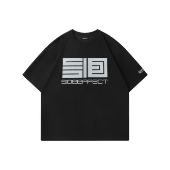 SIDEEFFECT Short Sleeved T Shirts Summer Unisex Black