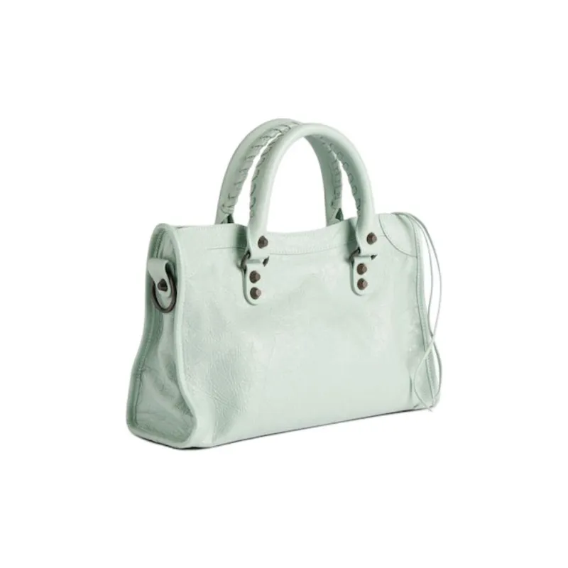 Balenciaga Le City Lambskin One Shoulder Handbags Small Size Women's Mineral Green-2