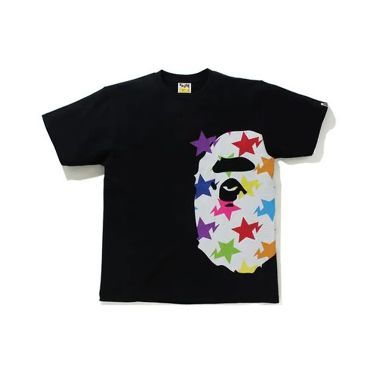 A BATHING APE Sta Pattern Side Big Ape Head Tee-0