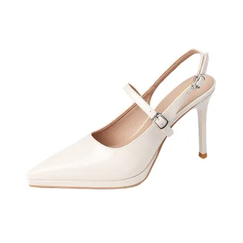 Dunnu Slim Heel High Heels 10CM Women's Nude