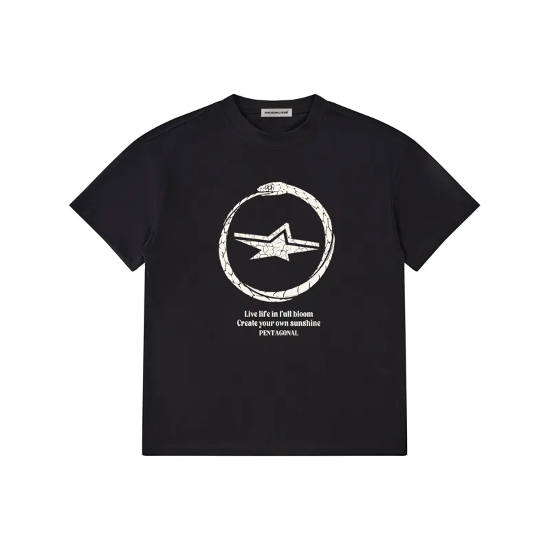 PENTAGONAL HEART Stepping Star Dream Series Round Neck T shirt Unisex-4