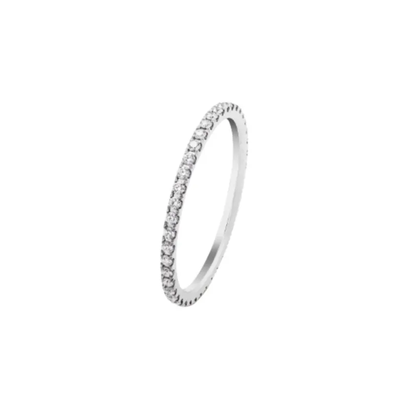 Van Cleef & Arpels Rhodium Plated 18K White Gold Diamond 18K Gold Rings Unisex Silver-2