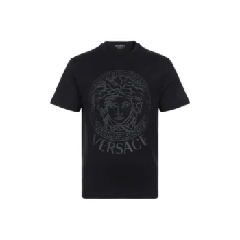 VERSACE VERSACE Medusa Print Casual Crew Neck Short Sleeved T Shirt T Shirt Men's Black