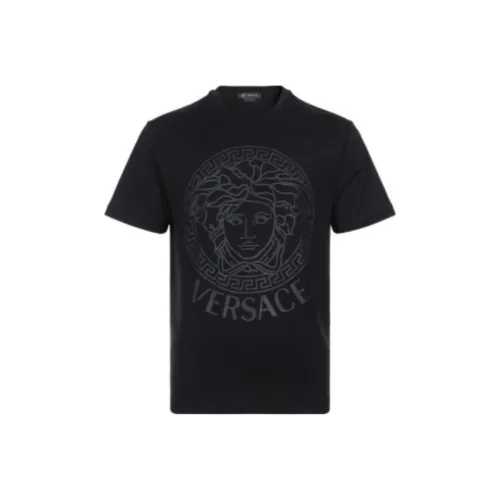 VERSACE VERSACE Medusa Print Casual Crew Neck Short Sleeved T Shirt T Shirt Men's Black
