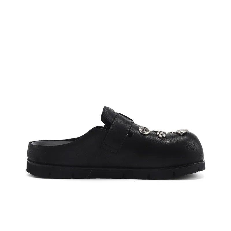 DHARRY Leisure Time Collection Slip Resistant Abrasion Resistant Closed Toe Slippers Women's Black-2