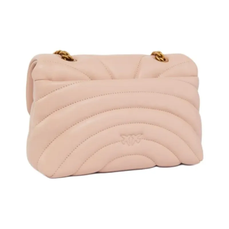 PINKO LOVE Series Sheepskin Crossbody Bag Mini Women's Pink-1