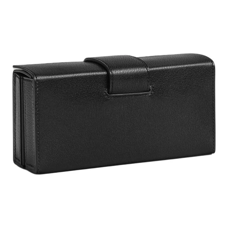 HERMES Chamkila Goat Skin Clutch Women's 89 Noir Black-2