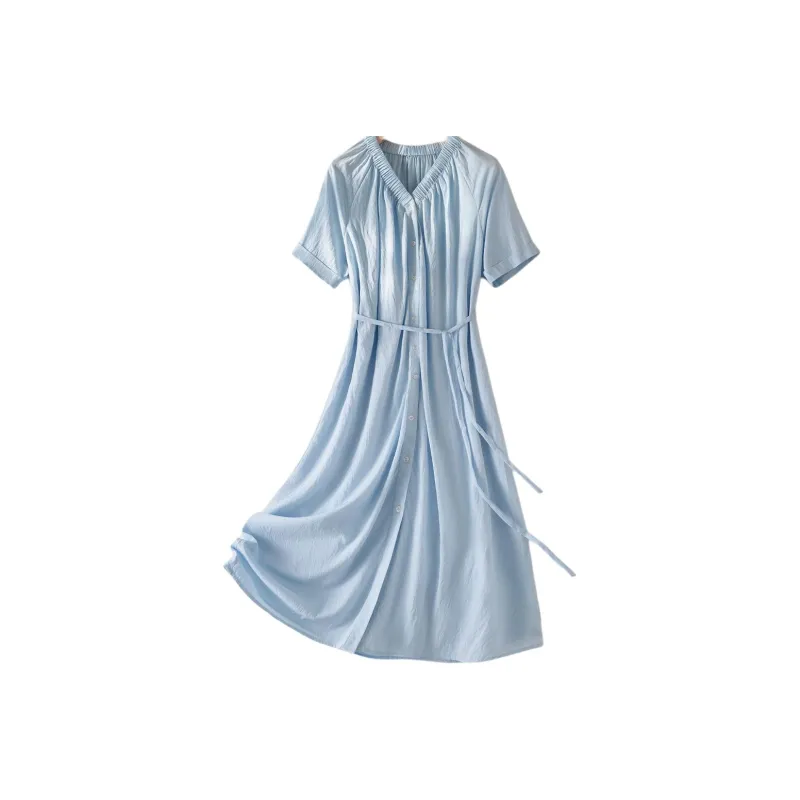 IHIMI Short Sleeved Dress Women's Frost Blue-1