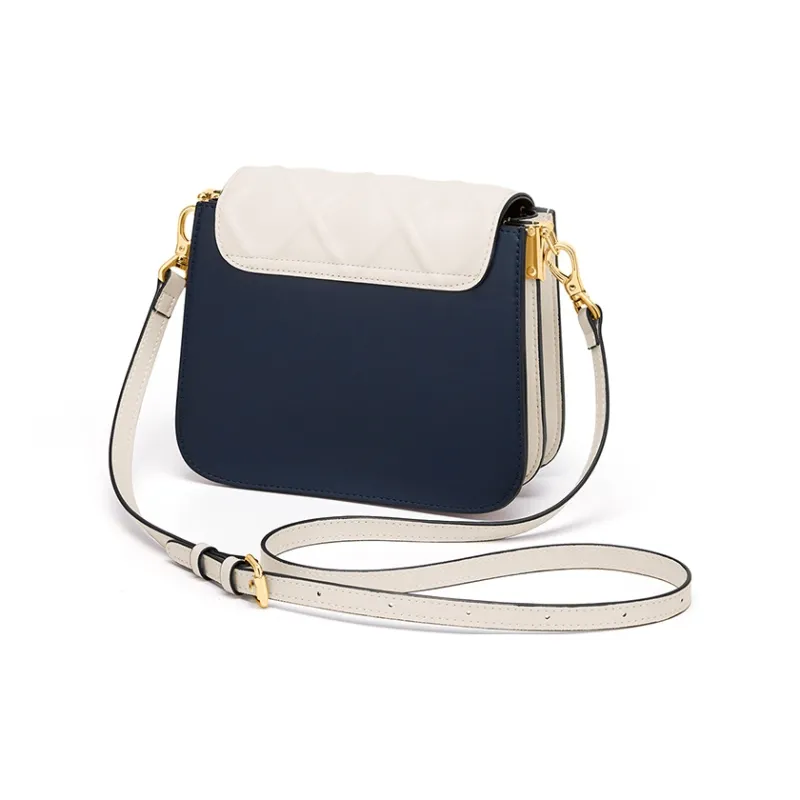 CNOLES Cow Leather Crossbody Bags Shoulder Bags Women's Fashion Blue White-11