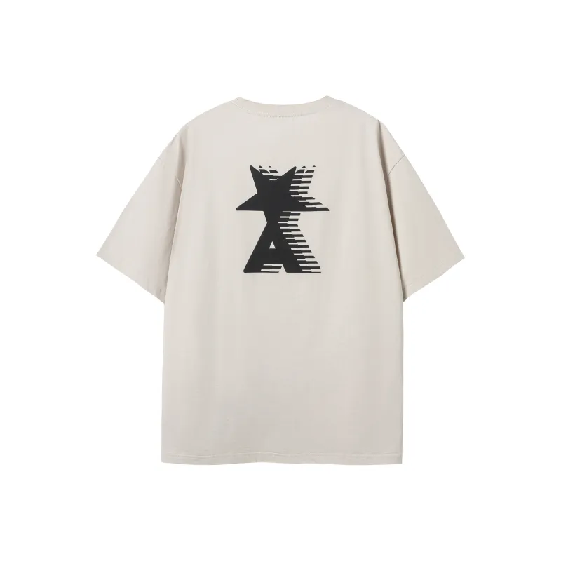 ALL NIGHT DAYS Star Letter Print Unisex T-shirt-6