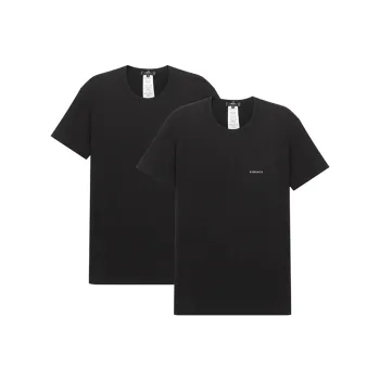 VERSACE Logo Undershirt Two Pack Black