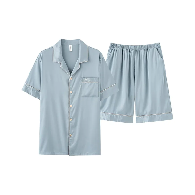 MADALLO Pajama Set Men's Steel Blue-0