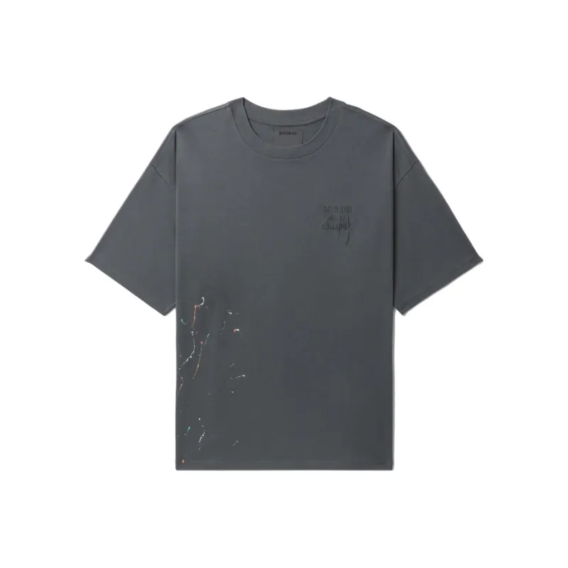 MUSIUM DIV Paint splatter detail Cotton T shirt-4