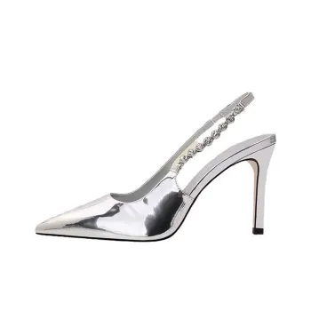 TADSW Slim Heel High Heels Women's Silver