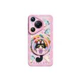 Fabric Floral Cat Pink Text