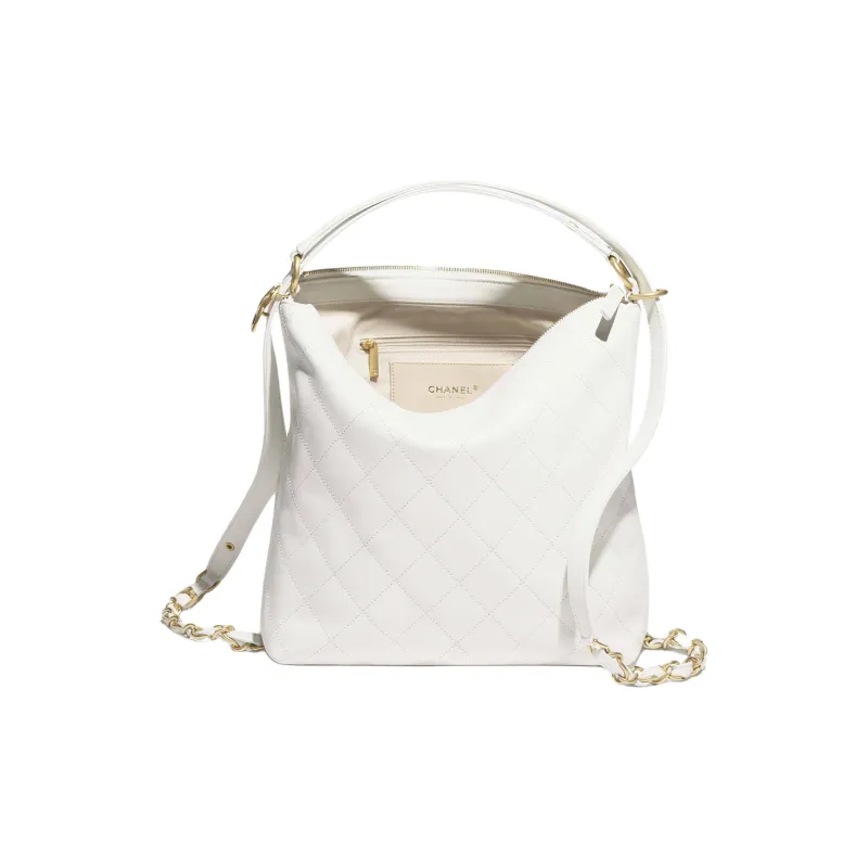 CHANEL Cow Leather Backpack Large Size Women's White-2