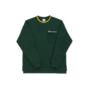 Champion Straight Long-Sleeved T-Shirt Japan Version Unisex Dark Green