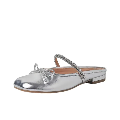 BINGO DUCK Odor Resistant Wrap toe Slippers Women's Silver