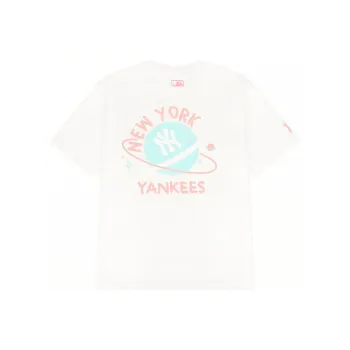 MLB Drop Shoulder Sleeve T Shirt Unisex Cream