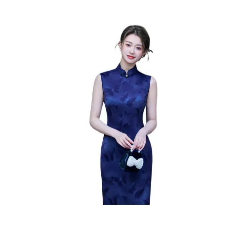 ENEESSI Spring Summer Release Cheongsam Women's Dark Blue