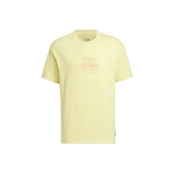 Adidas Neo Drop Shoulder Sleeve T Shirt Men's Beige Yellow