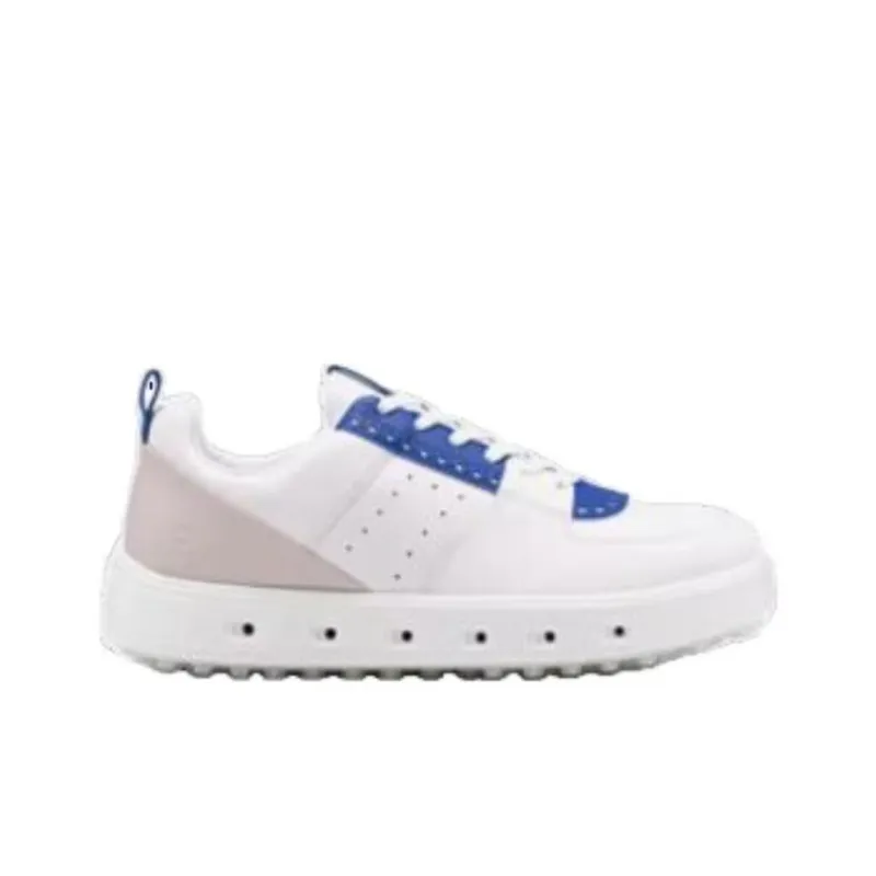Ecco Street 720 Series Wear-resistant And Lightweight Low-Top Golf Shoes Men's White Gray Blue-1