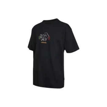 Converse Drop Shoulder Sleeve T Shirt Men's Black