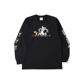 A BATHING APE X Tom And Jerry Footprints Madison Avenue L/S Tee