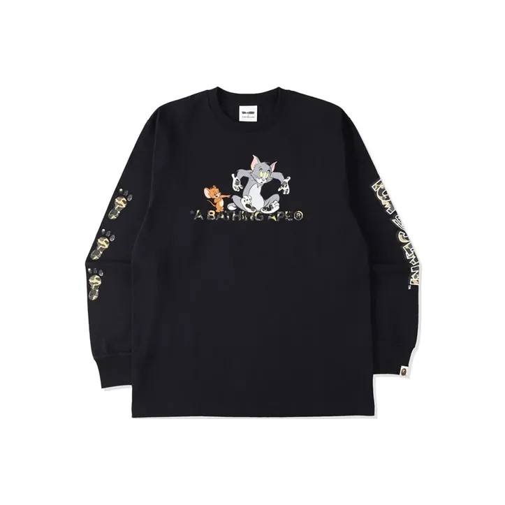 Bape X Tom And Jerry Footprints Madison Avenue L/S Tee-0