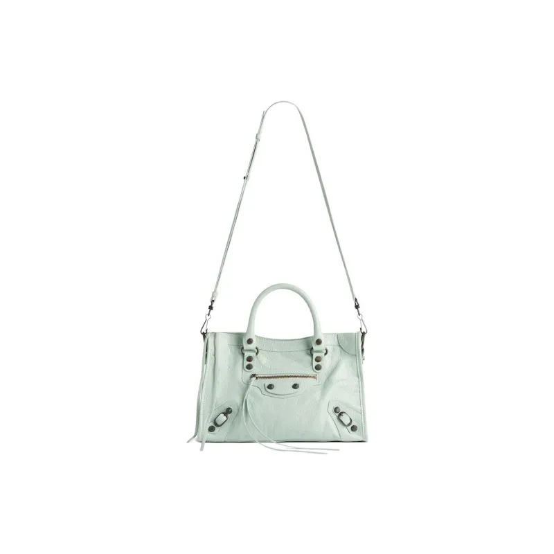 Balenciaga Le City Lambskin One Shoulder Handbags Small Size Women's Mineral Green-4