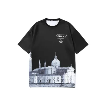 GENANX Straight T Shirt Unisex Black