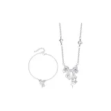 Dreamy Bowknot Collection (Silver Necklace+Silver Bracelet)