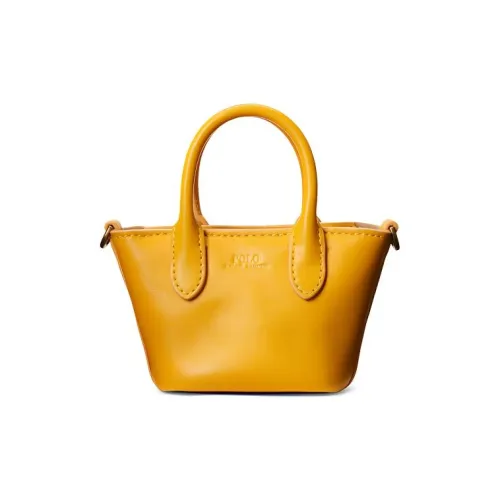 Polo Ralph Lauren Cow Leather Tote Bag Shopping Bag Shoulder Bag Crossbody Bag Handbag Small Size Women's Yellow