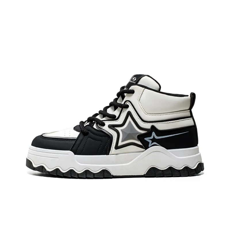 SOURCE Coverage Wear Resistant Support Height Increasing High Top Skateboard Shoes Men's-0