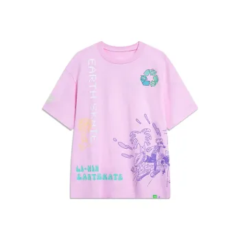 LiNing x Steven Harrington Li Ning X Steven Harrington T Shirt Unisex Pink