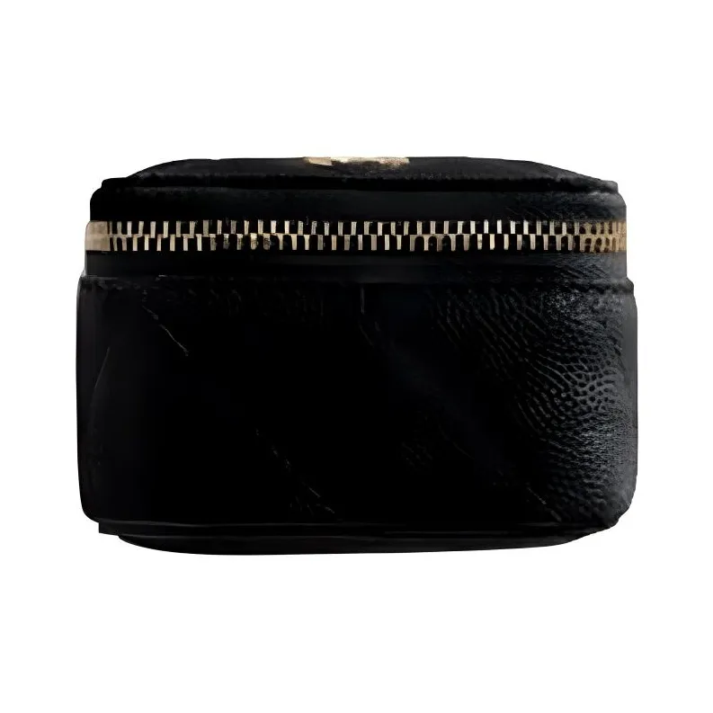 CHANEL Solid Color Grain Caviar Calfskin Coin Purse Women's Black-1