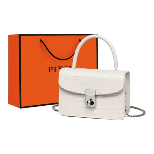 PT'SON Cow Leather Handbag Regular Women's White