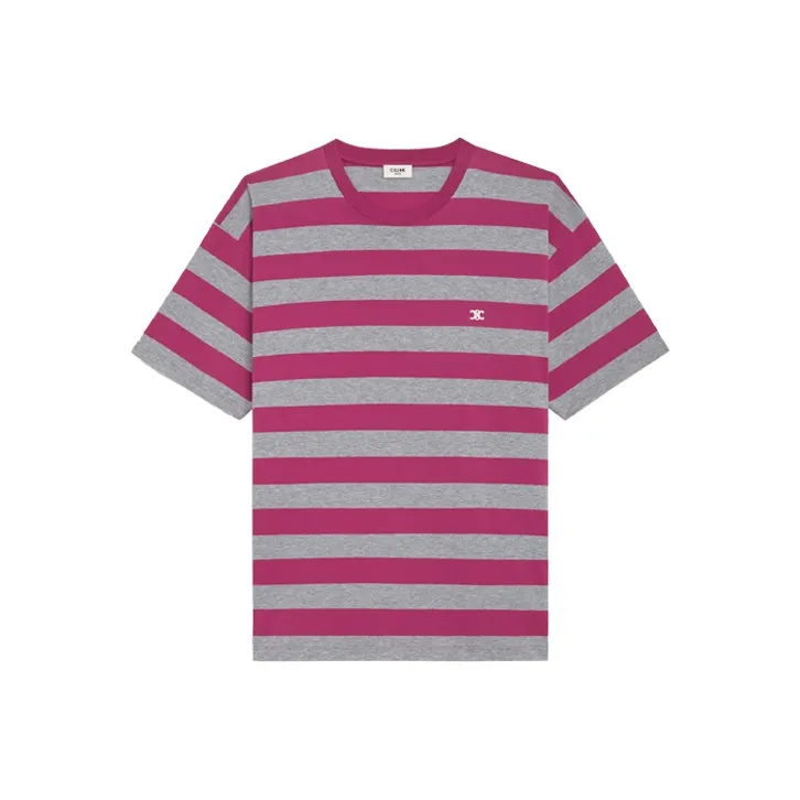 CELINE T-Shirts Men Rose Red-0