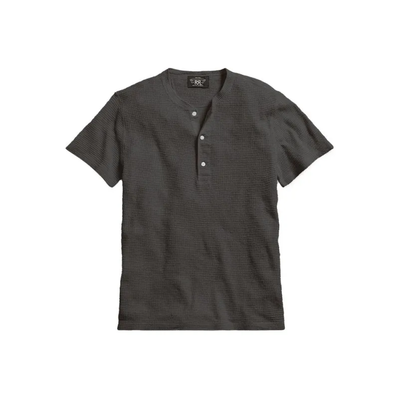 Double RL Henley Cotton T shirt-0