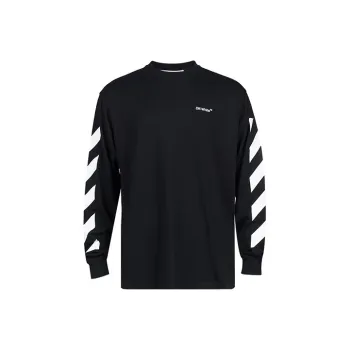 OFF WHITE Diagonal Helvetica Long Sleeve T Shirt