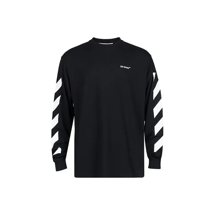 OFF WHITE Diagonal Helvetica Long Sleeve T Shirt-0
