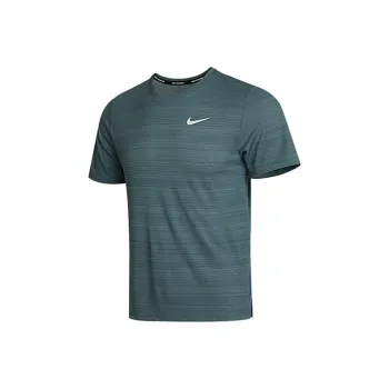 Nike MILER T Shirts Men Gray Green
