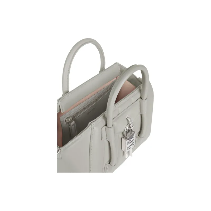 Givenchy Antigona Lock Calfskin Shoulder Bag Crossbody Bag Handbag Mini Women's Light Gray-3