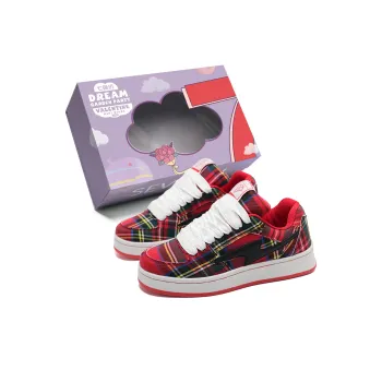7 SEVFUN Durable Lightweight And Breathable Low Top Skateboard Shoes Unisex Black Red