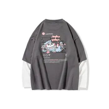 LAMLICKA YINYUEXIONGMAO Crew Neck Fitted Mock Two Piece T Shirt Unisex