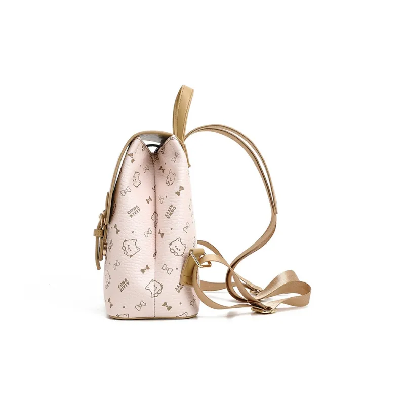 JANE KLAIN Synthetic Leather Backpack Regular Women's Cherry Blossom Pink/Apricot/Pink-7