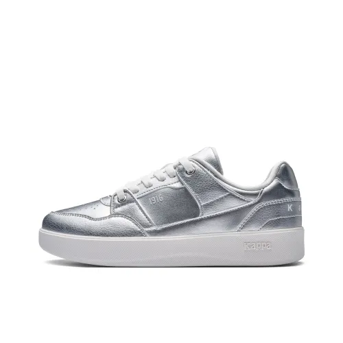 Kappa Back to Back Anti Slip Wear Resistant Low Top Skateboard Shoes Women's Silver