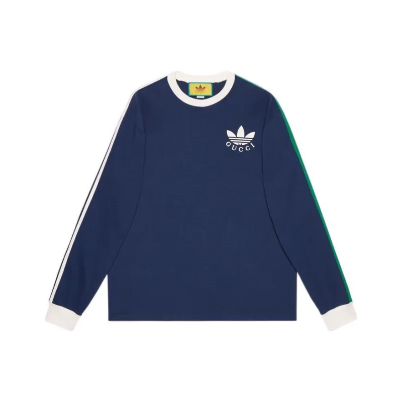 GUCCI x Adidas Originals T Shirt Unisex Dark Blue-0