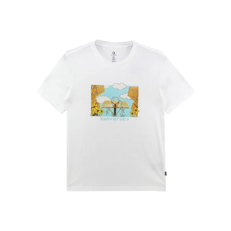 Converse Overgrown Hoops T Shirt Men's White-0